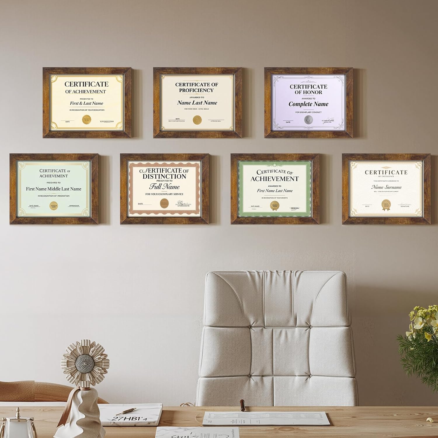 Certifications wall at Dr Ishan Kadam Dentist Dental Care in Mulund